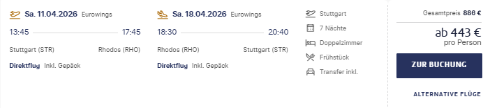 Rhodos Reise Angebot