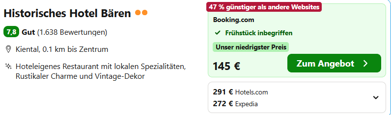 Schweiz Hotel Angebot