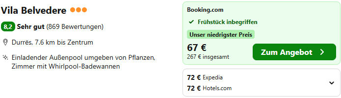 Albanien Kombi Angebot