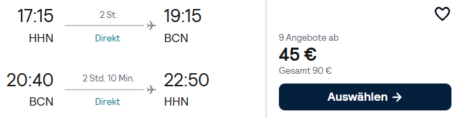 Barcelona Kombi Angebot