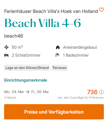 Beach House Niederlande Angebot