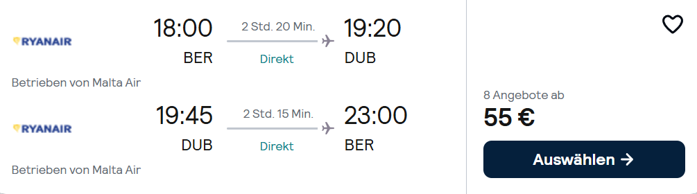 Dublin Flug Angebot