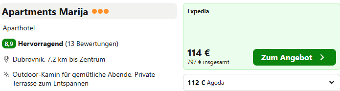 Dubrovnik Kombi Angebot
