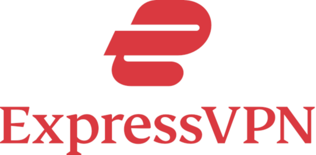 dies ist ein schild expressvpn logo rot auf weißem Grund