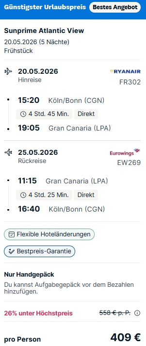 Gran Canaria Pauschalangebot