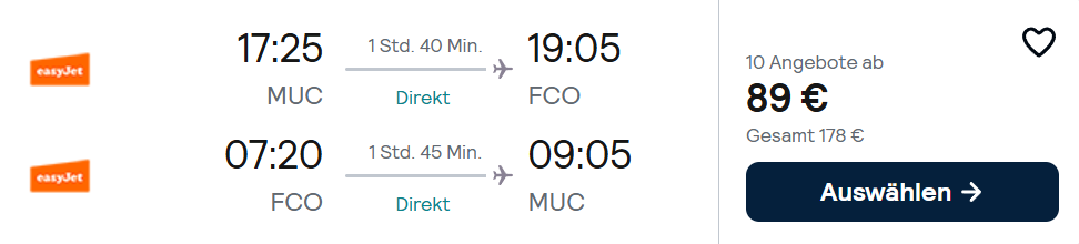 Rom Flug Angebot