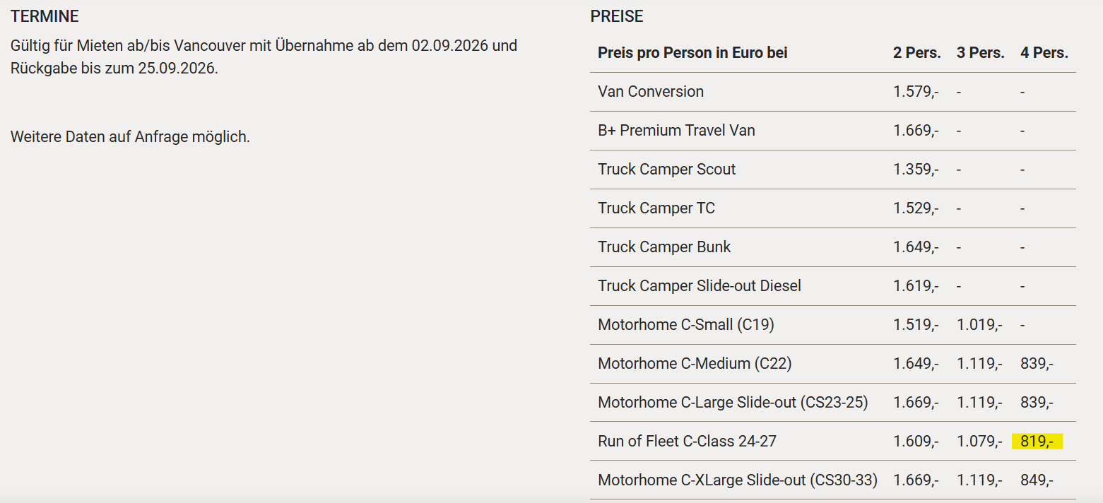 Kanada Reise Angebot