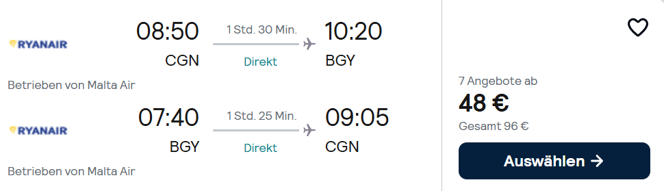 Mailand Flug Angebot