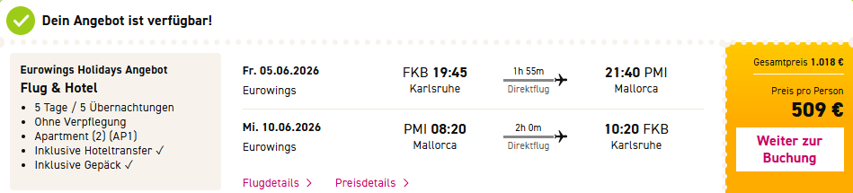 Mallorca Pauschalangebot