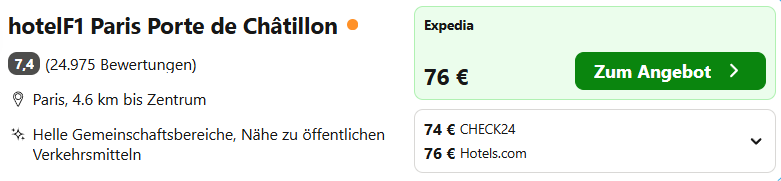 Paris Hotel Angebot