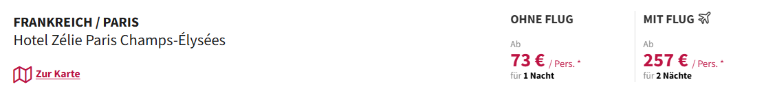 Paris Hotel Angebot