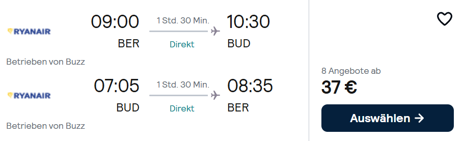 Ungarn Flug Angebot
