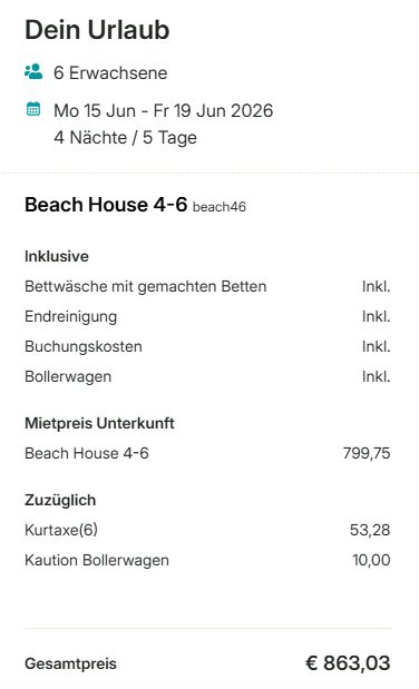 Beach House Angebot