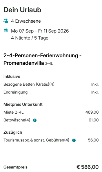 Ferienhaus Angebot