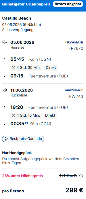 Fuerteventura Pauschalangebot
