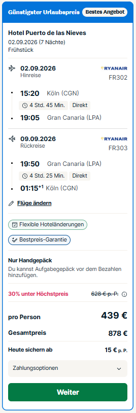 Gran Canaria Reise Angebot