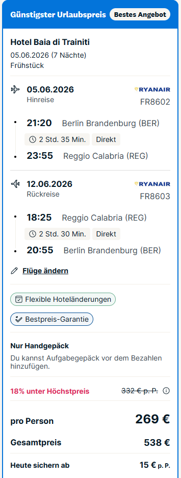 Italien Reise Angebot