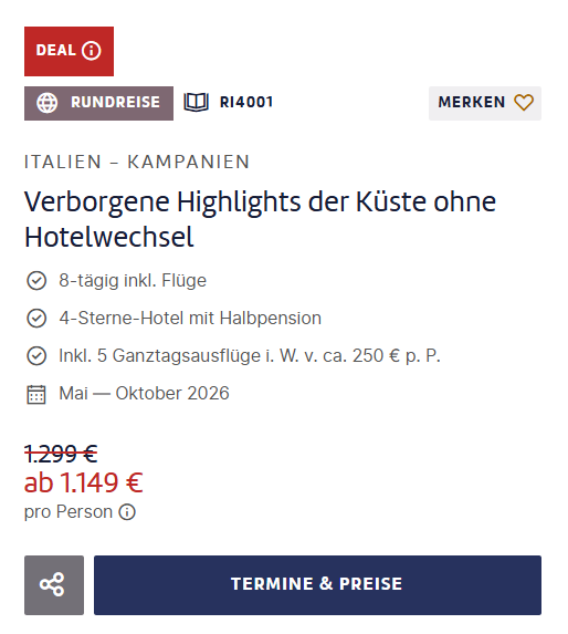 Italien Rundreise Angebot