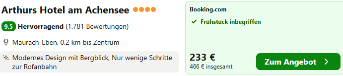 Achensee Hotelangebot