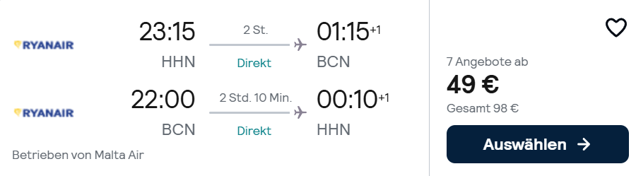 Barcelona Flug