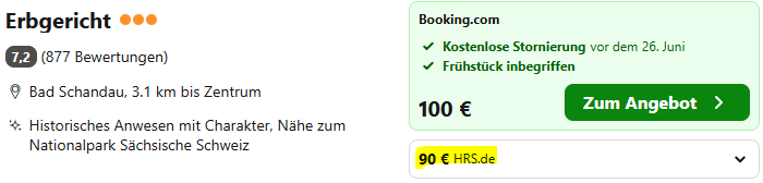 Erbgericht Hotelangebot