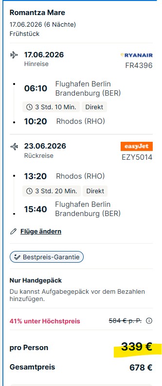 Rhodos Reise