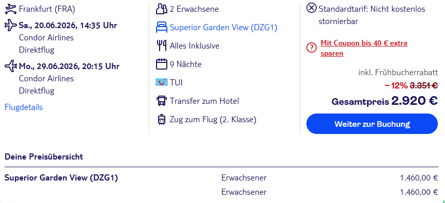 Karibik Pauschalangebot