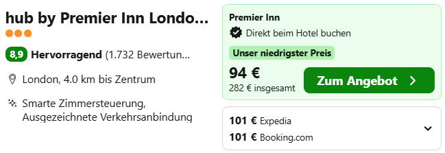 London Hotel Angebot