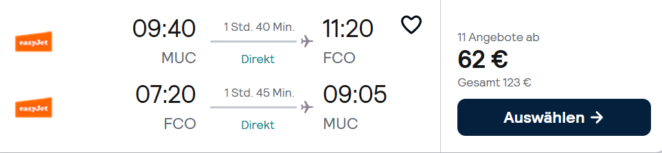 Rom Flug Angebot