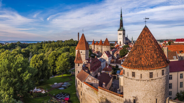 Tallinn Old Town towers and town wall