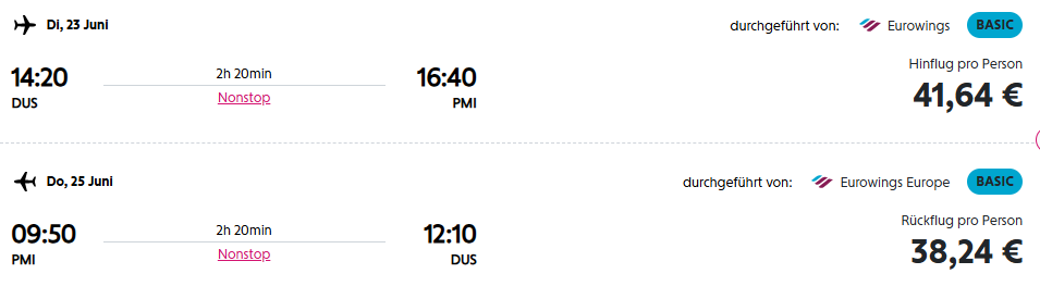 Eurowings Angebot
