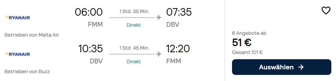 Kroatien Flug