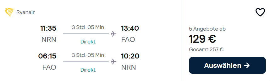 Portugal Flug Angebot