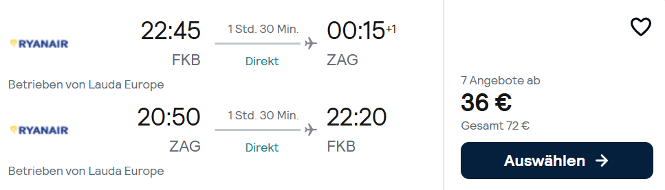 Kroatien Flug