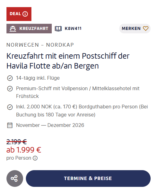Nordkap Kreuzfahrt